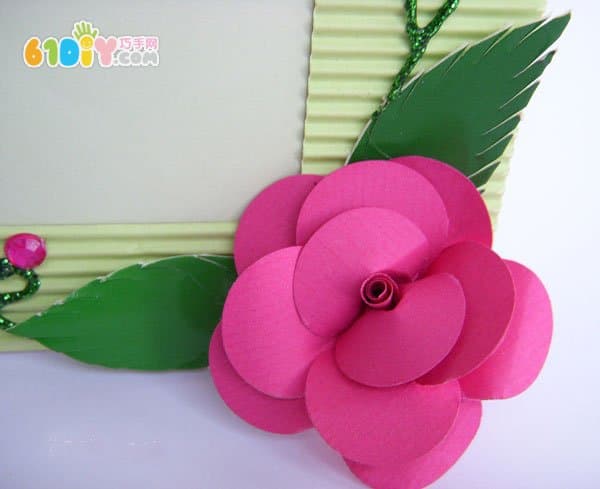 Handmade rose photo frame