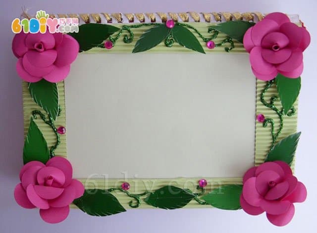 Handmade rose photo frame