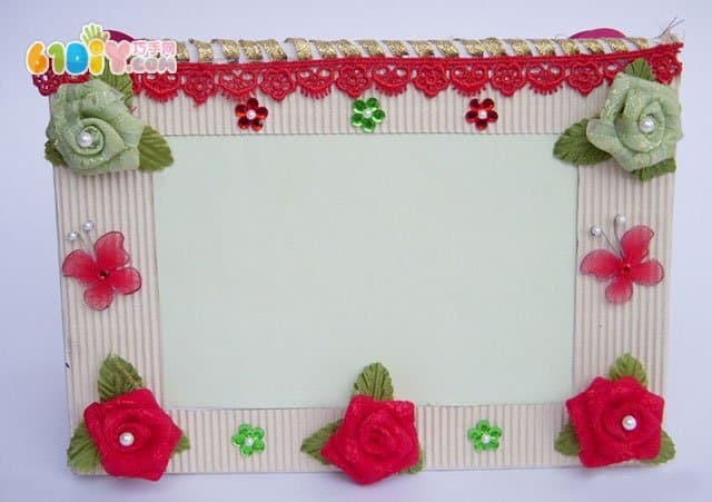 Handmade rose photo frame