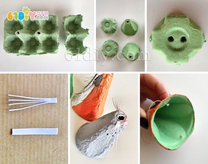 Egg box handmade animal nose
