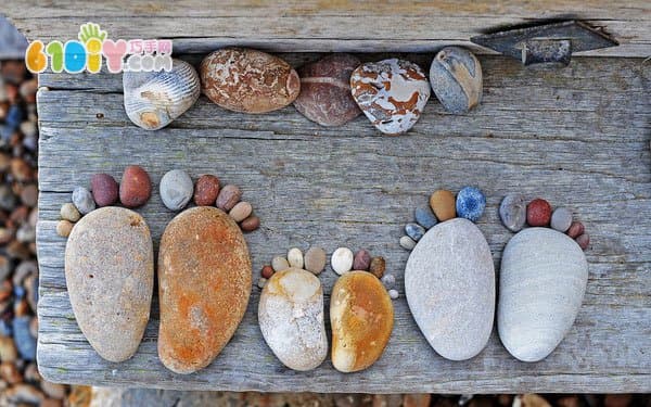 Stone handmade DIY cute little feet