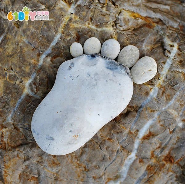 Stone handmade DIY cute little feet