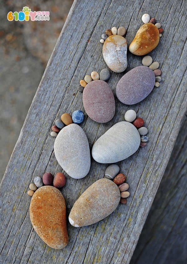 Stone handmade DIY cute little feet