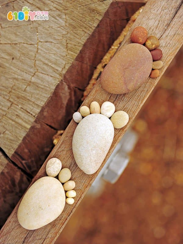 Stone handmade DIY cute little feet
