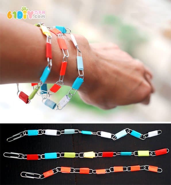 Handmade paper clip bracelet