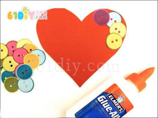 Handmade love button greeting card