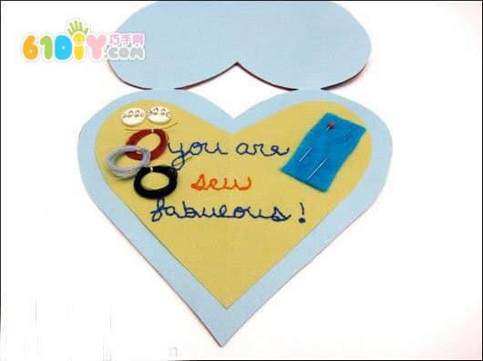 Handmade love button greeting card