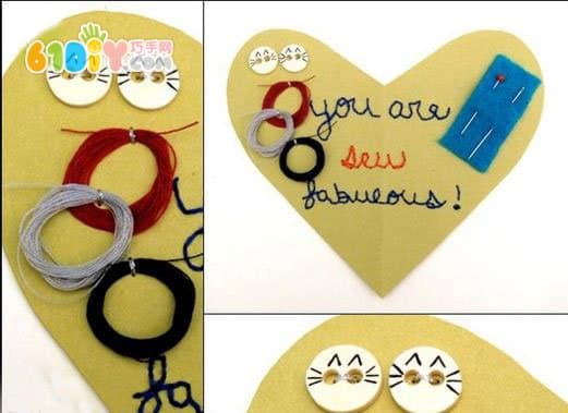 Handmade love button greeting card