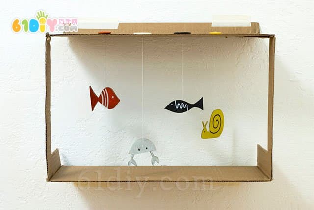 Waste carton DIY toy aquarium