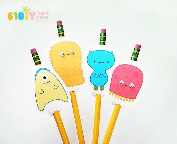 DIY making cute little monster pen holder