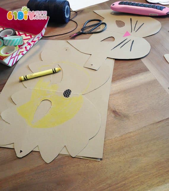 Cardboard making animal mask