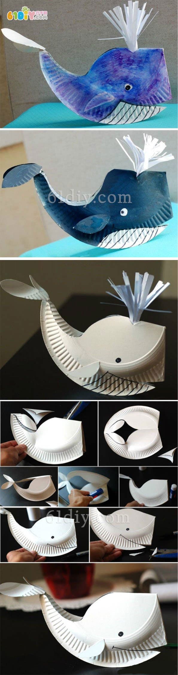 Handmade stereo whale in paper tray