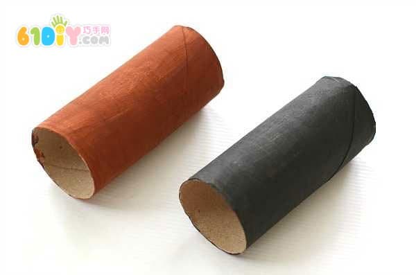Halloween children handmade paper tube bat