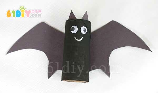 Halloween children handmade paper tube bat