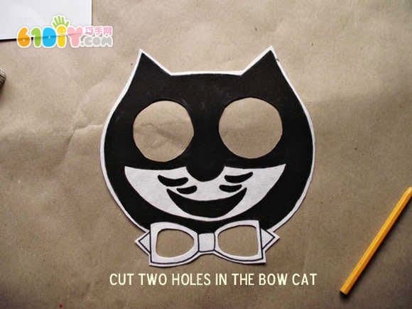 Halloween Dress Up Props - Black Cat with Eyes and Bone Turning
