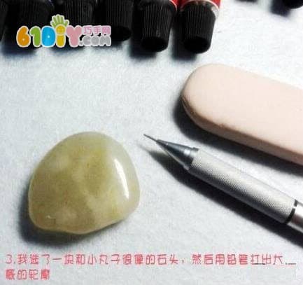 Stone pellets doodle handmade
