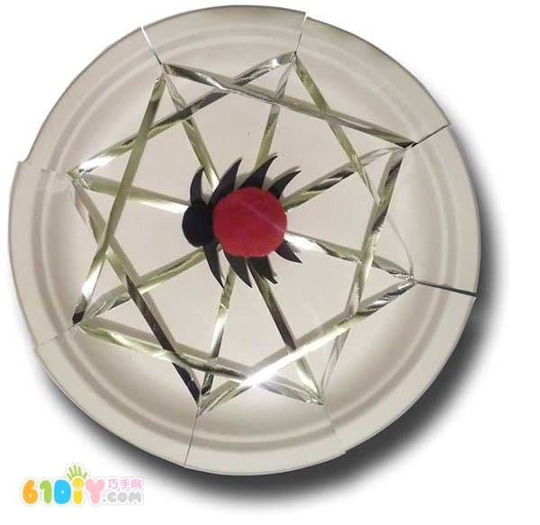 Children's DIY paper tray spider web