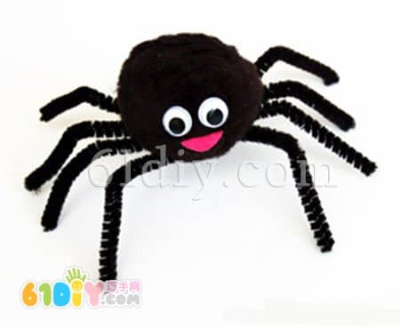 Hairy Hair Ball DIY Halloween Spider