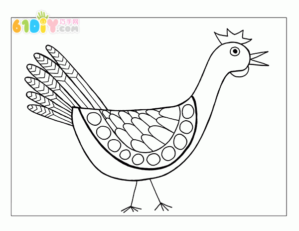 Child coloring map beautiful cock