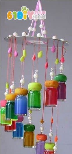 Turn waste into treasure small glass bottle DIY rainbow wind chime