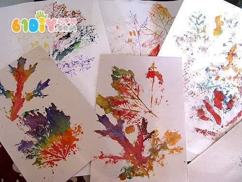 Children's DIY leaf print handmade