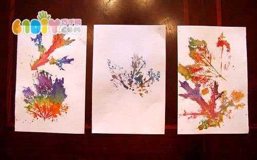 Children's DIY leaf print handmade