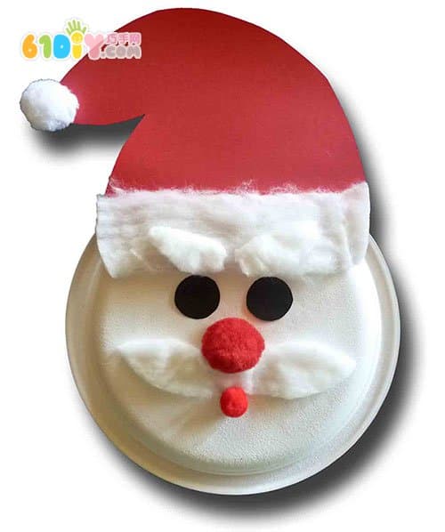 Children's paper tray handmade Santa Claus making tutorial