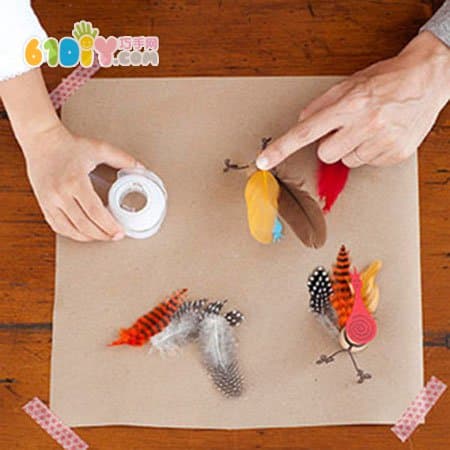 Children's DIY three-dimensional turkey handmade