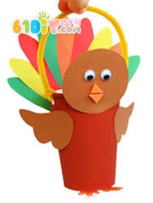 Cute paper cup turkey basket