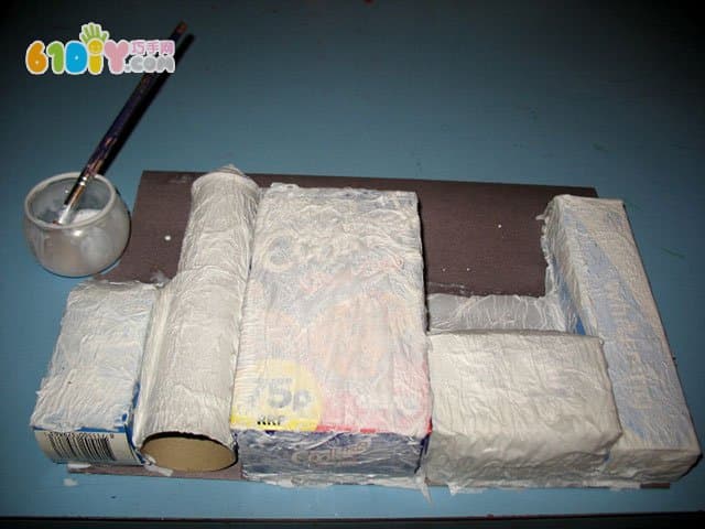 Beautiful Snowy Night Cardboard House Handmade