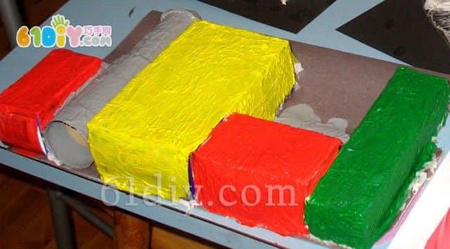 Beautiful Snowy Night Cardboard House Handmade