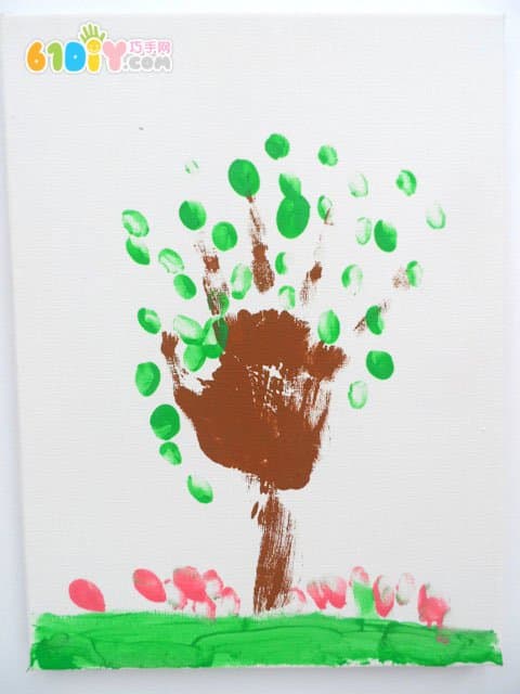 Children's Handprints: Trees of the Four Seasons