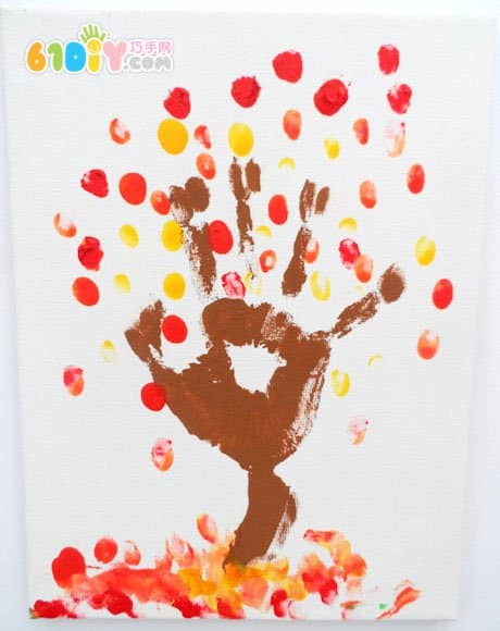 Children's Handprints: Trees of the Four Seasons