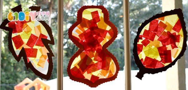 Autumn Handwork: Origami Leaf Window Ornaments