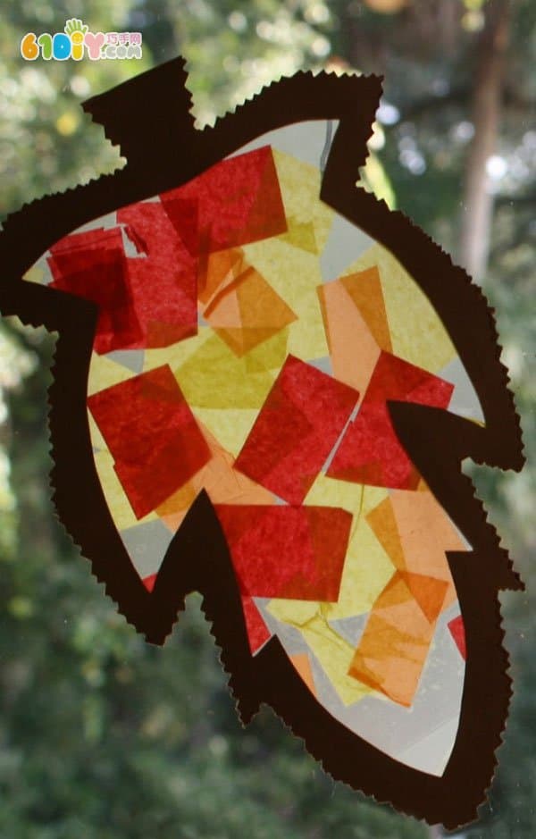 Autumn Handwork: Origami Leaf Window Ornaments