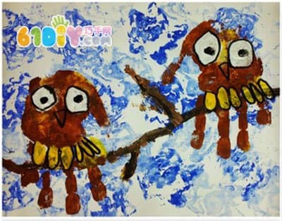 Cute Owl Hand Prints