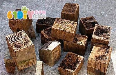 Wood block DIY making colorful stool toys