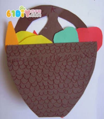 Cardboard handmade autumn harvest fruit basket