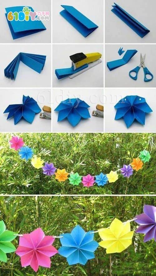 Festive flower ornaments handmade