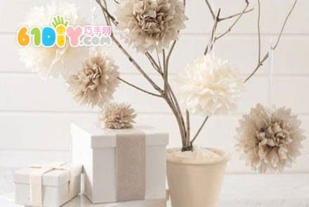 Simple paper flower making illustration