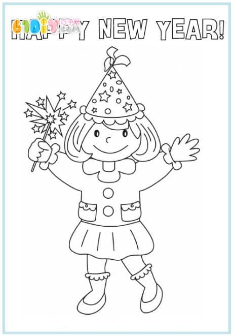 Happy New Year Coloring Chart