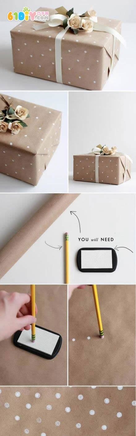 Homemade Dot Wrapping Paper