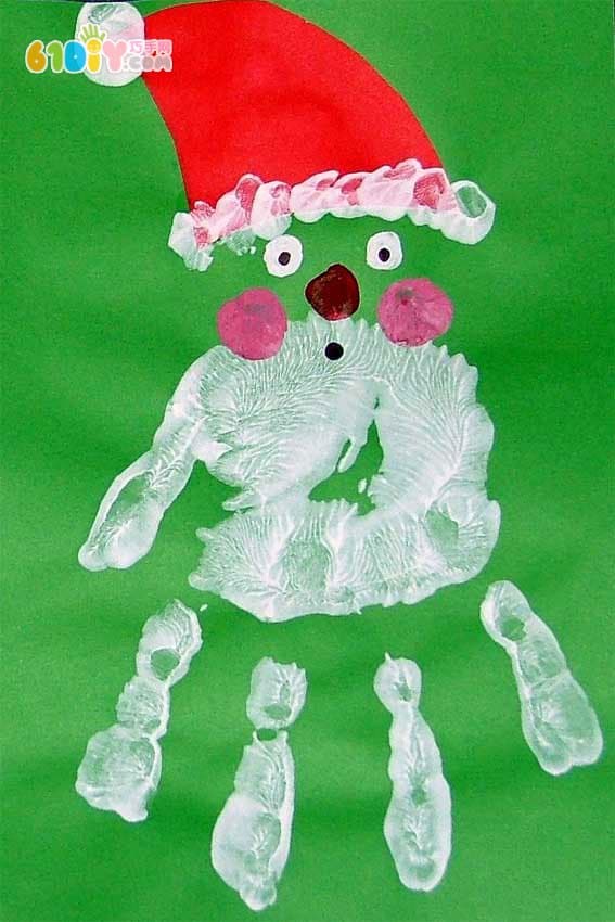 Hand prints Santa Claus