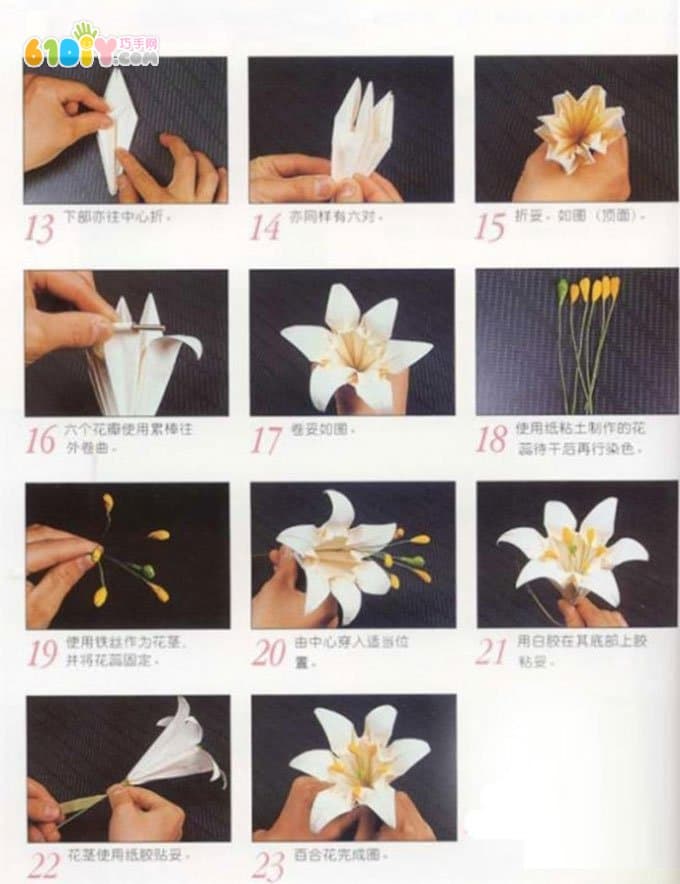 Lily Origami Graphic Tutorial
