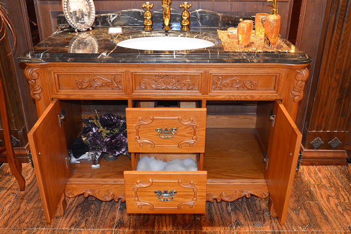 Solid wood bathroom cabinet