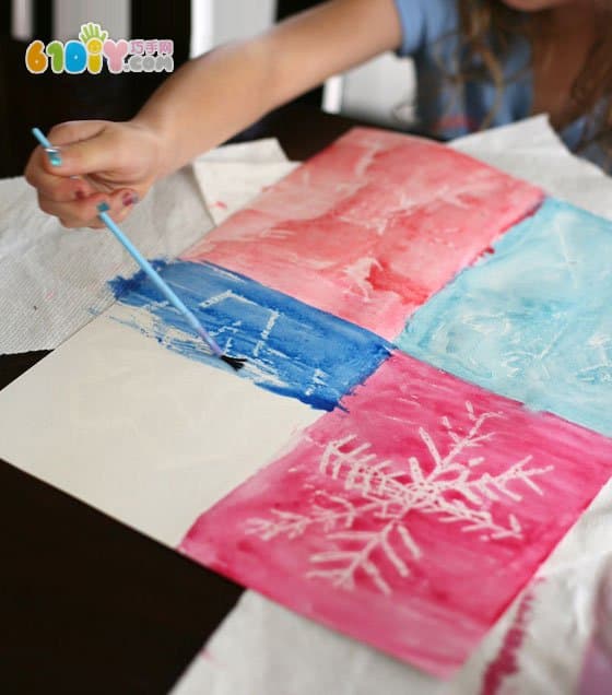 Crayon hand drawn snowflakes
