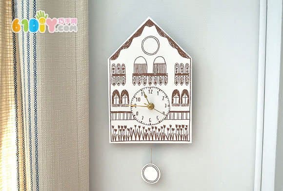 Handmade House-Shaped Wall Clock