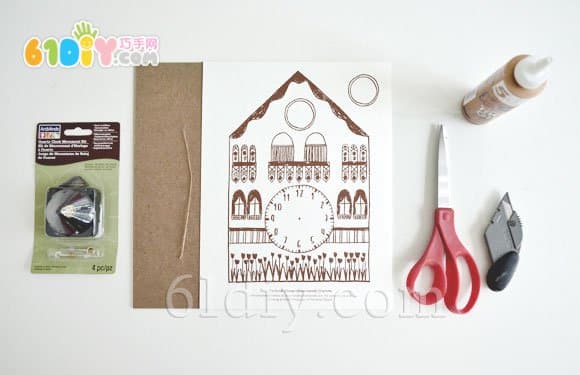 Handmade House-Shaped Wall Clock