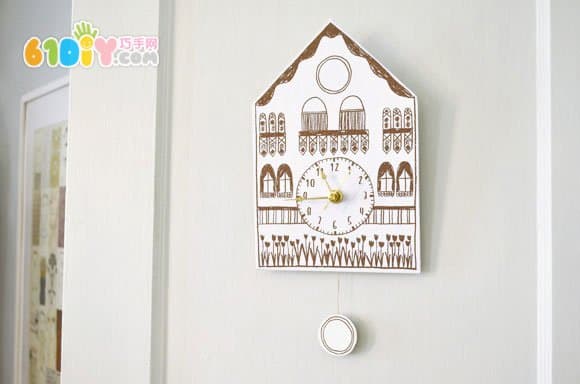 Handmade House-Shaped Wall Clock