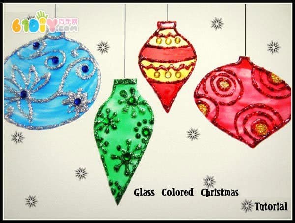Glitter glue handmade Christmas ball ornaments